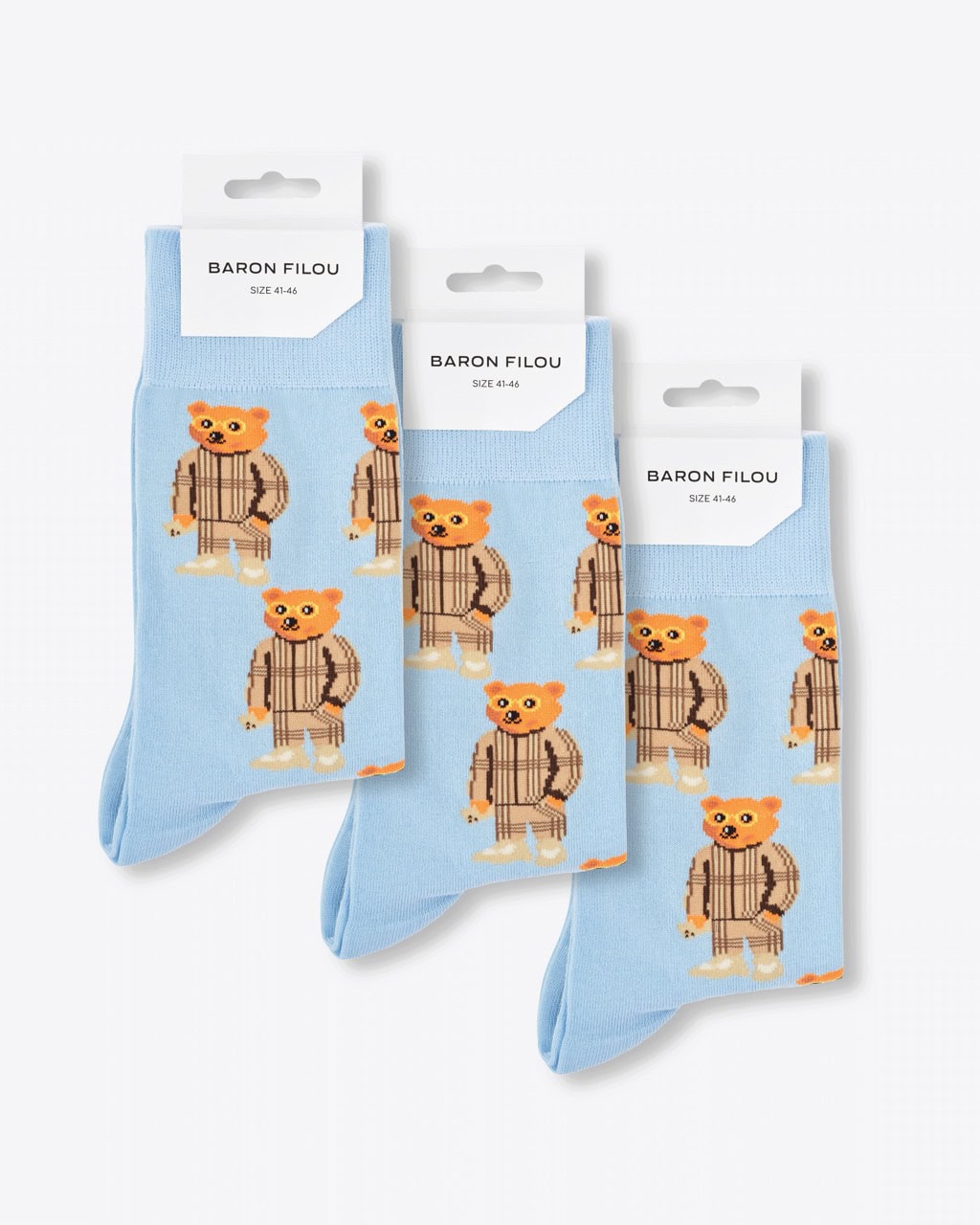 FW25 3-Pack Knit Socks Filou CXLVIII. - Frosted blue