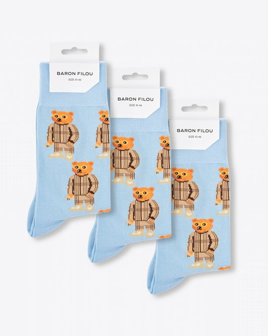 FW25 3-Pack Knit Socks Filou CXLVIII. - Frosted blue