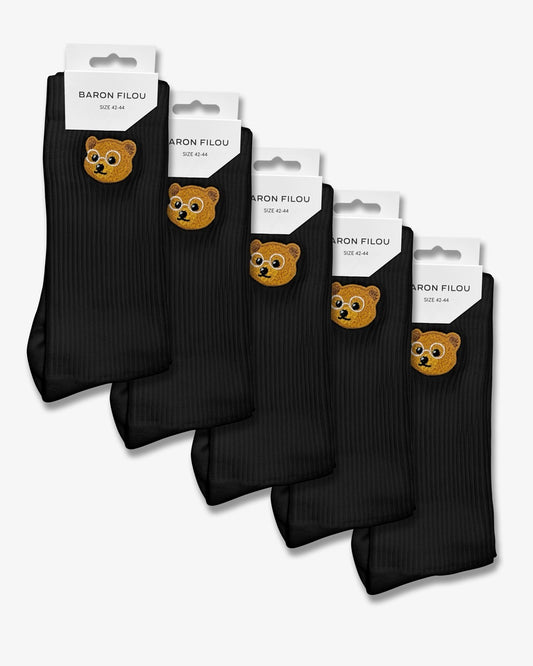 5-Pack Baron Filou Essential Socks - Black