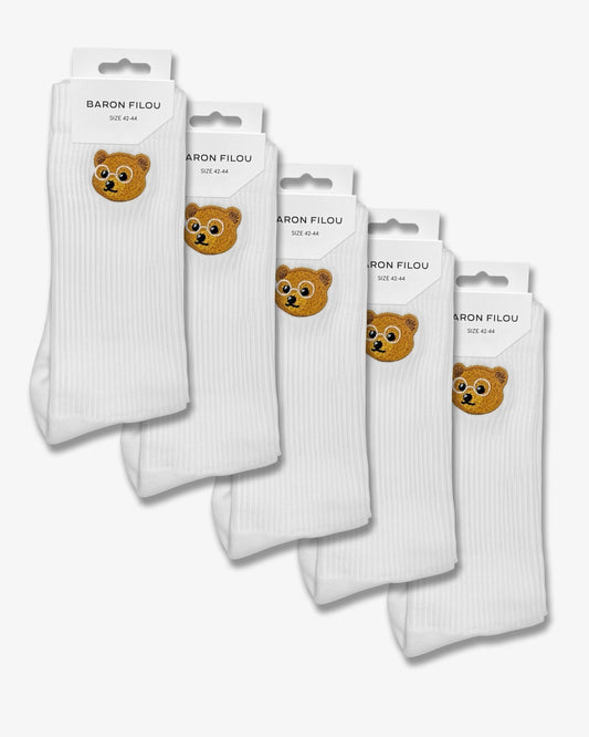 5-Pack Baron Filou Essential Socks - White