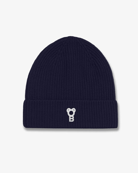 Signature Cotton Beanie - Navy blue