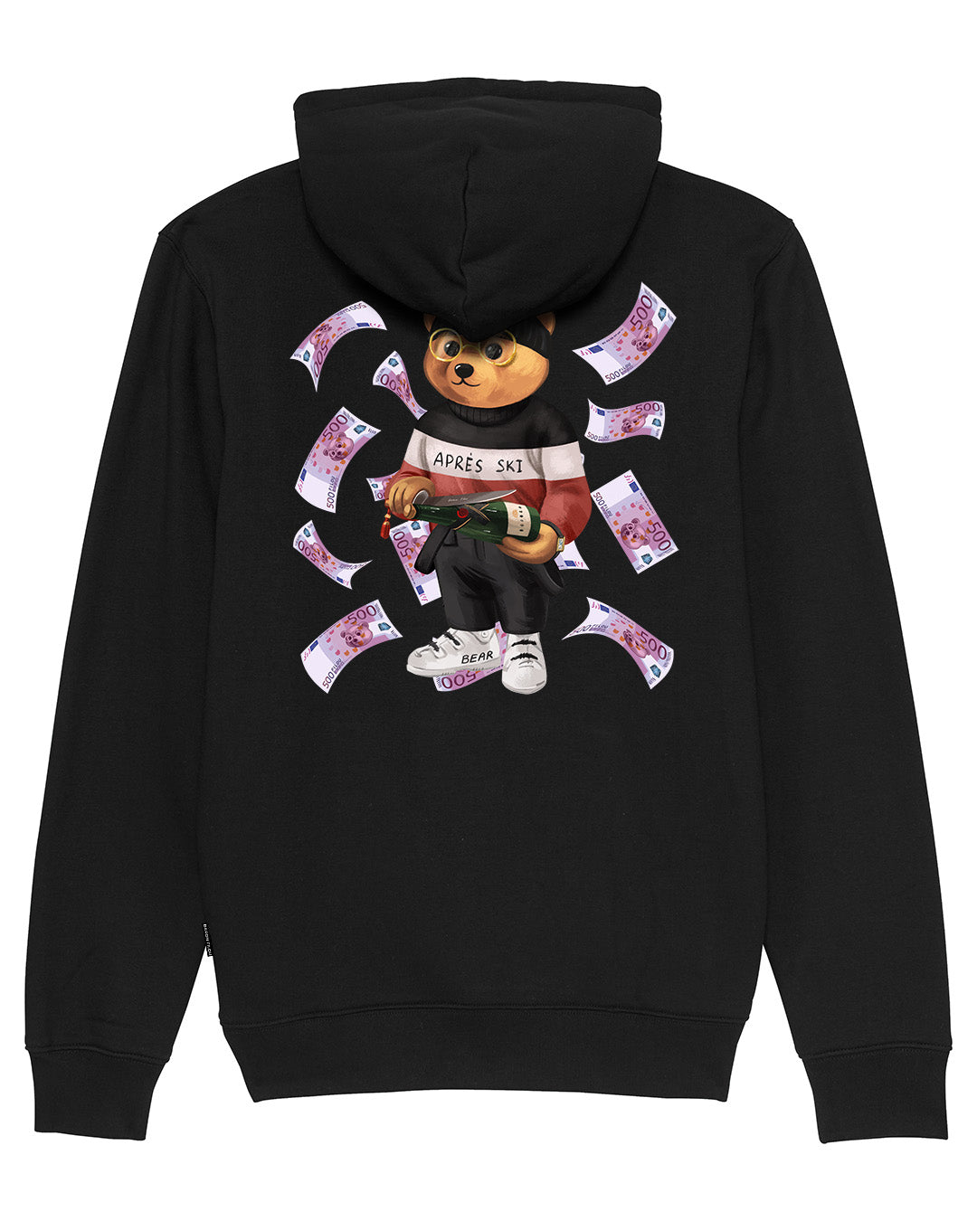 FW24 Organic Backprint Hoodie Filou CV. Euro - Black