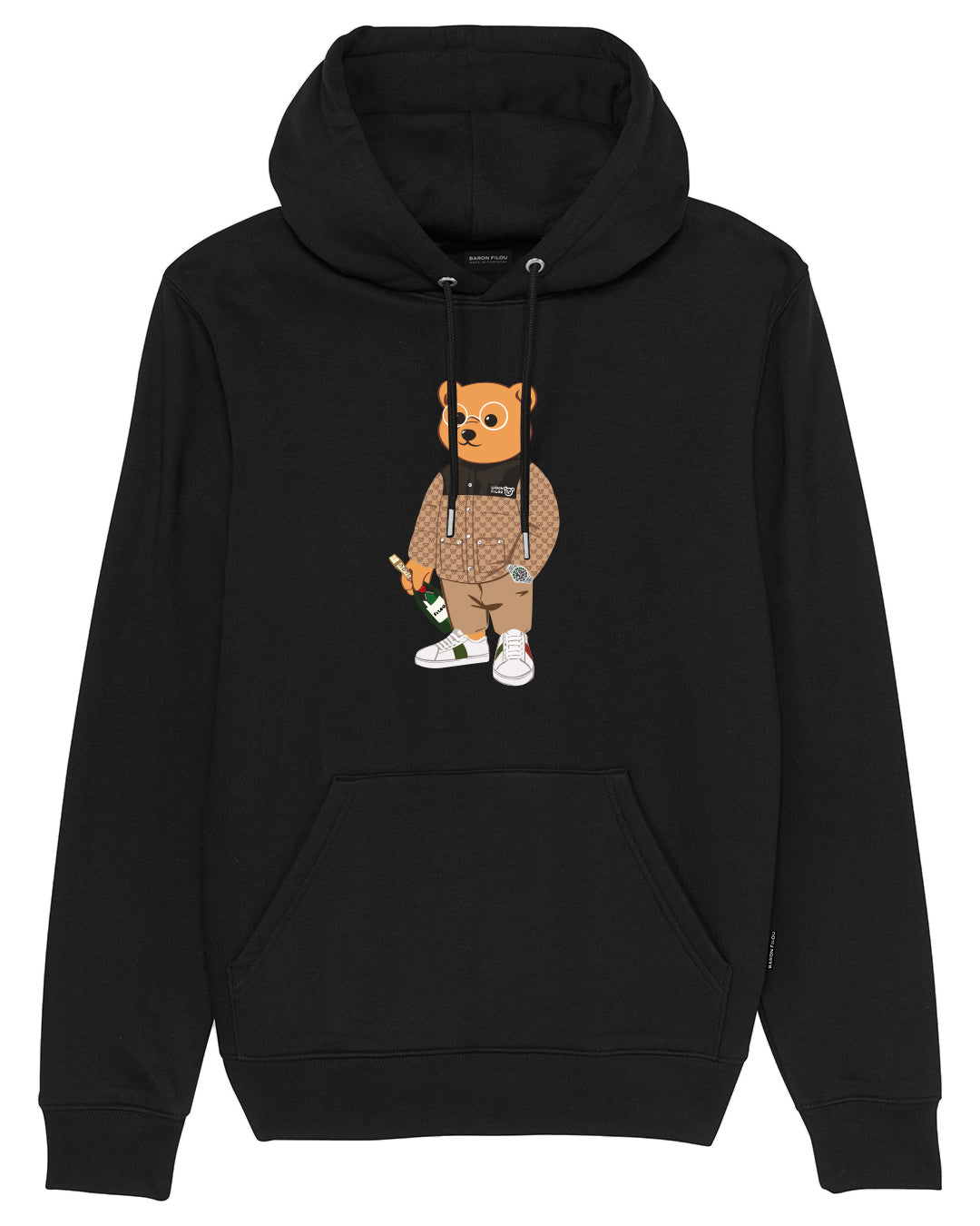 FW24 Organic Embroidered Hoodie Filou CXVI. - Black