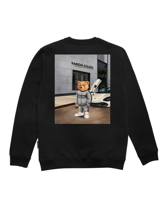 FW24 Organic Oversized Pullover Poster Backprint, Filou CXVII. - Black