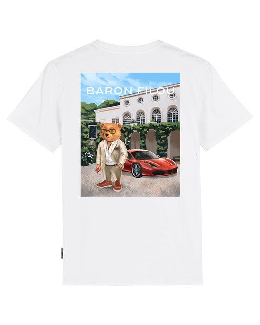 FW24 Organic T-Shirt Poster Backprint, Filou XCII. - White