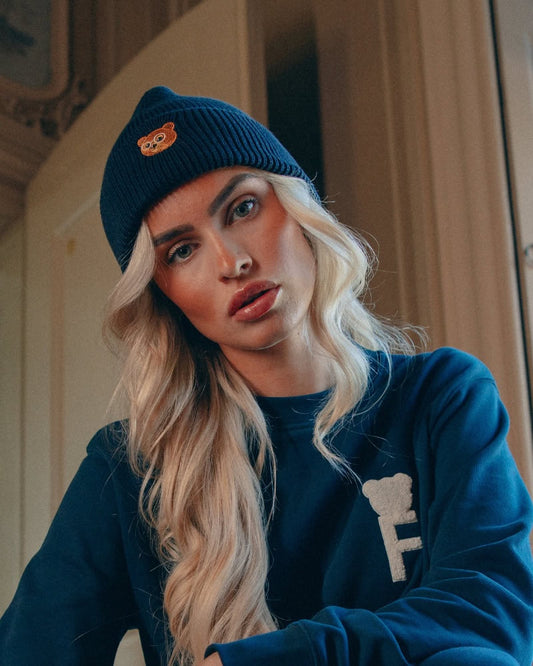 FW25 Cotton Beanie - Navy blue