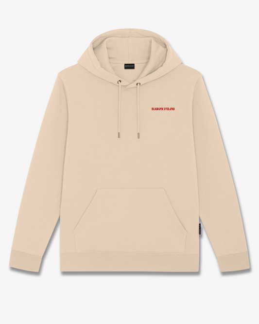 FW25 Hoodie Backprint LEFT LANE CLUB - Sand brown