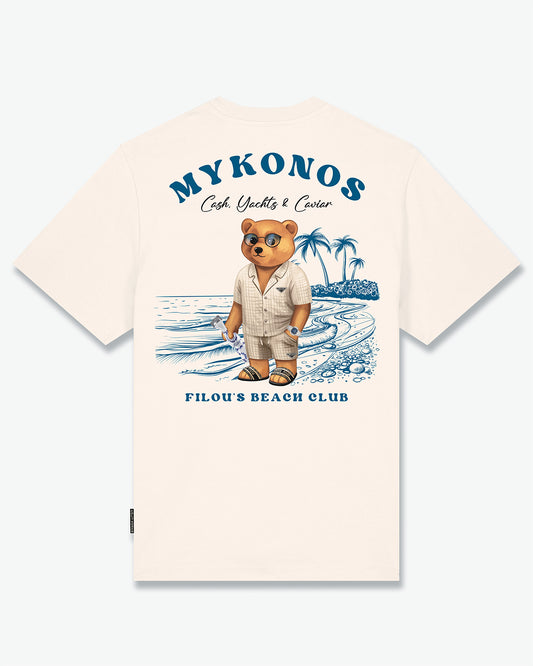 SS25 Oversized Backprint T-Shirt, Filou CXIII. MYKONOS - Pearl white