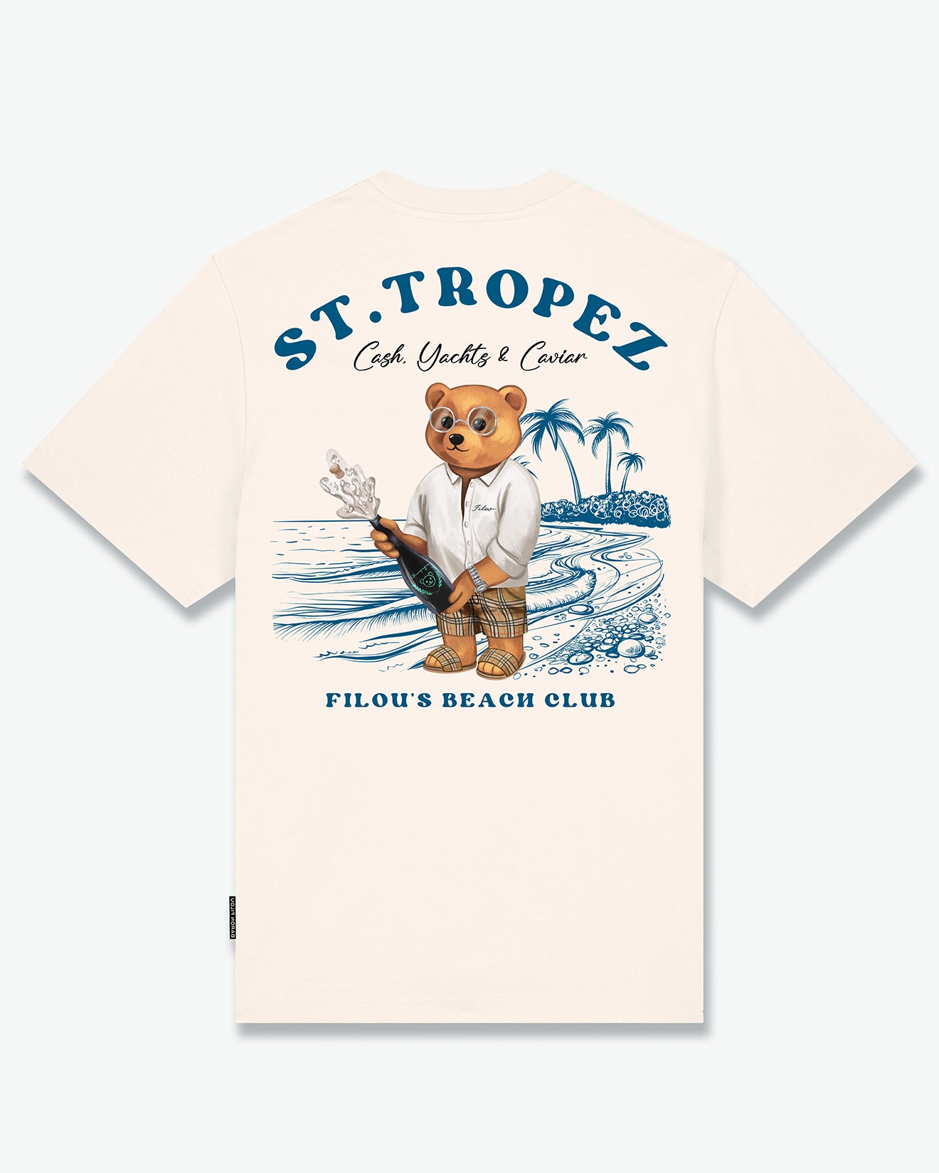 SS25 Oversized Backprint T-Shirt, Filou CXIV. ST.TROPEZ - Pearl white