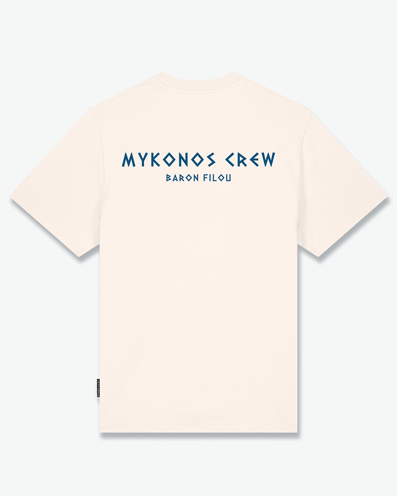 SS25 Oversized Backprint T-Shirt, Mykonos Crew - Pearl white