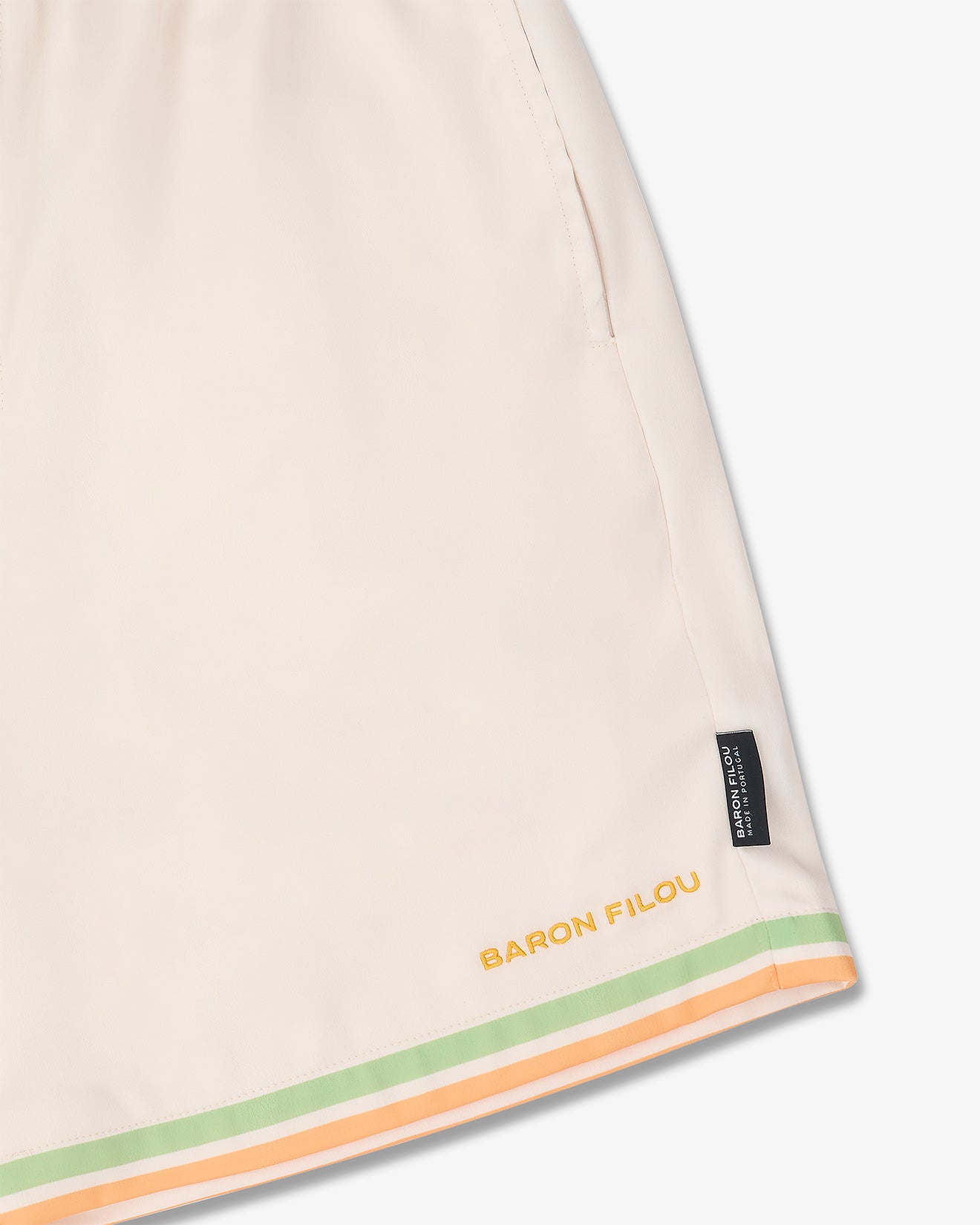 SS25 Shorts with Stripes - Pearl white