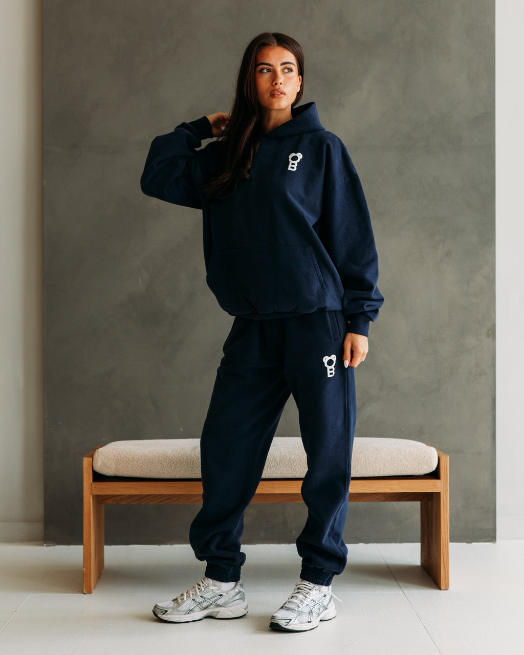 Signature Oversized Hoodie - Navy blue