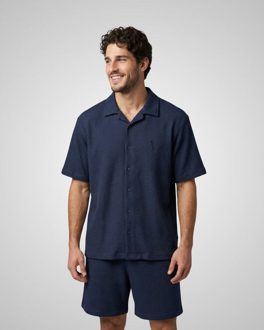 SS26 Signature Structured Shorts - Navy blue