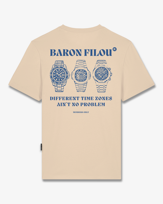 FW25 T-Shirt Backprint DIFFERENT TIMEZONES - Sand brown