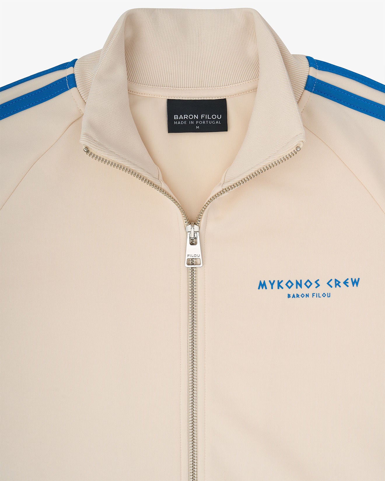 SS25 Tracksuit Jacket with Stripes, Mykonos Crew - Pearl white