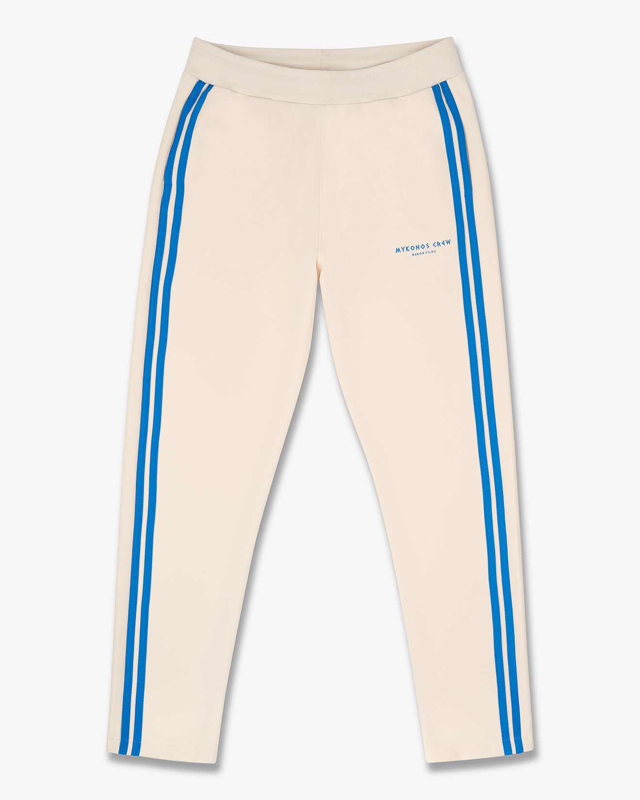 SS25 Tracksuit Sweatpants with Stripes, Mykonos Crew - Pearl white