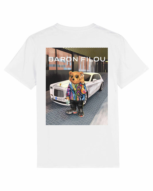 Organic T-Shirt with backprint, Filou LXVIII. - White