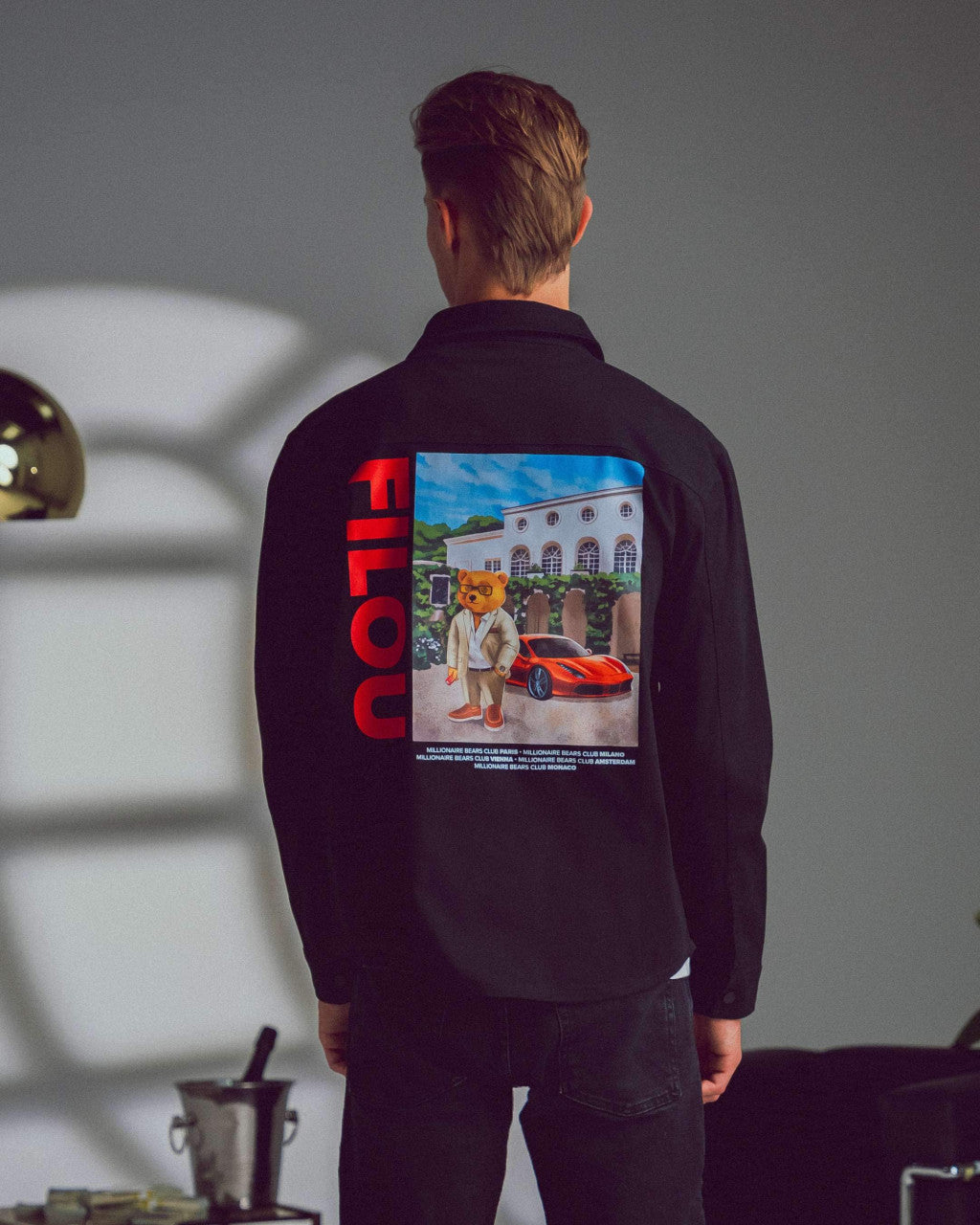 FW24 Overshirt Poster Backprint, Filou XCII. - Black