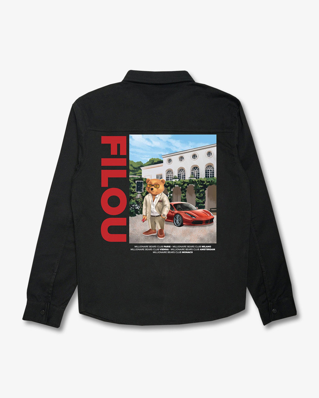 FW24 Overshirt Poster Backprint, Filou XCII. - Black