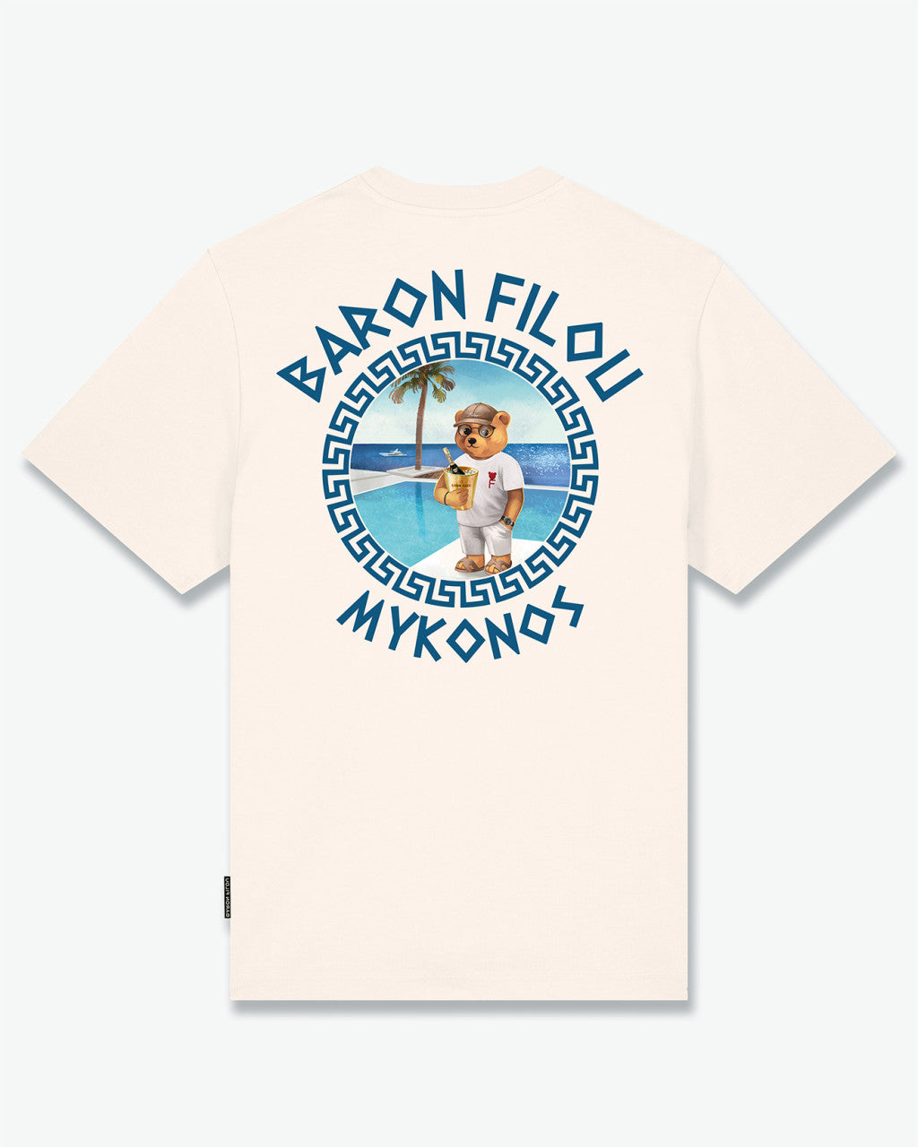 SS25 Oversized Backprint T-Shirt, Filou CXXIII., Mykonos - Pearl white