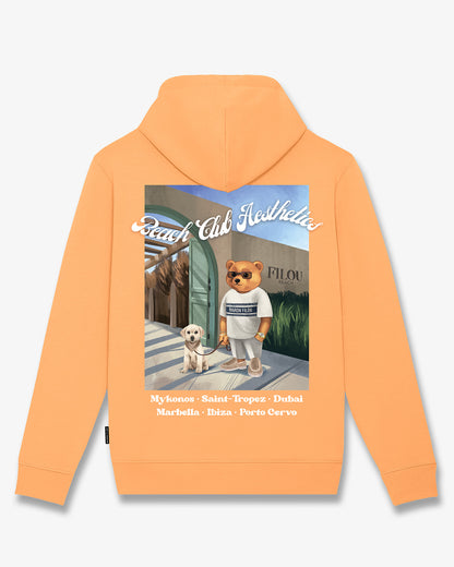 SS25 Oversized Backprint Hoodie, Filou CXXIV. - Sunrise orange