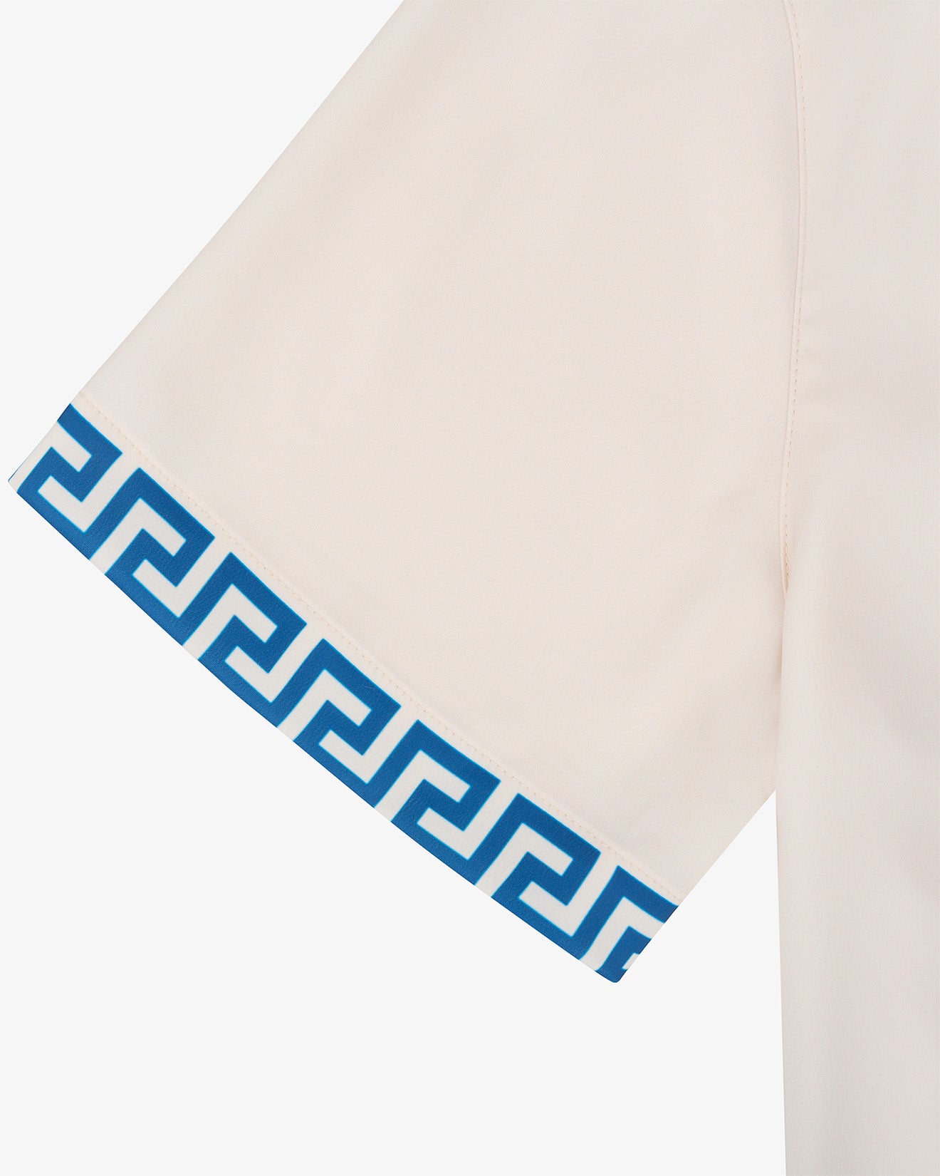 SS25 Backprint Shirt with Greek Pattern, Mykonos - Pearl white