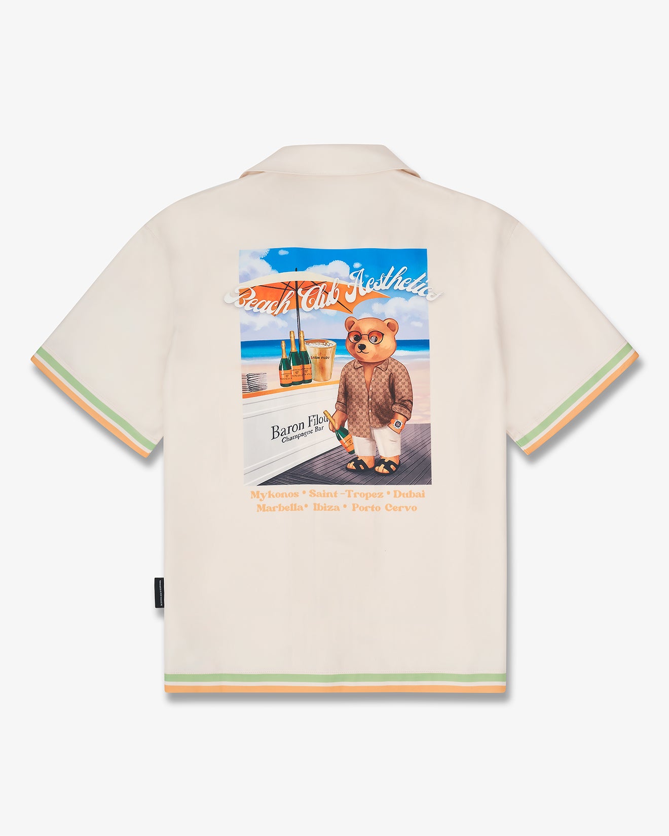 SS25 Backprint Shirt with Stripes, Poster Filou CXVIII. - Pearl white