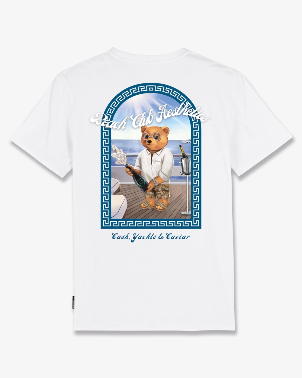 SS25 Backprint T-Shirt, Greek-Framed Filou CXIV. - White