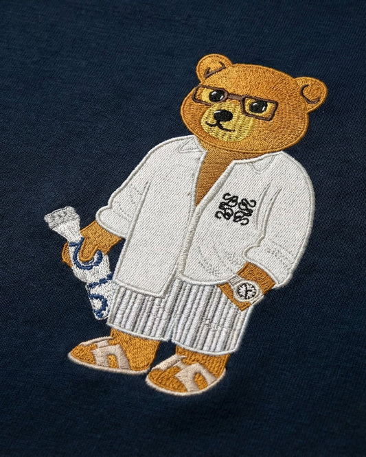 SS26 Chest Embroidered T-Shirt Filou CLXVIII. - Navy blue