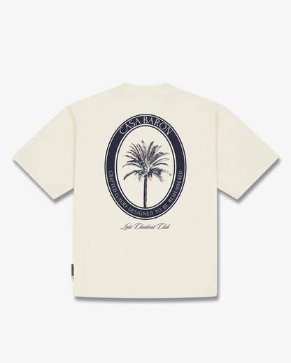 SS26 Oversized Backprint T-Shirt CASA BARON PALM - Off-White