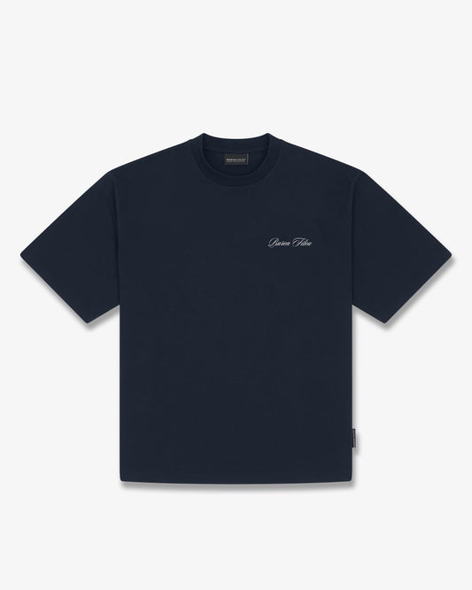 SS26 Oversized Backprint T-Shirt NO RUSH - Navy blue