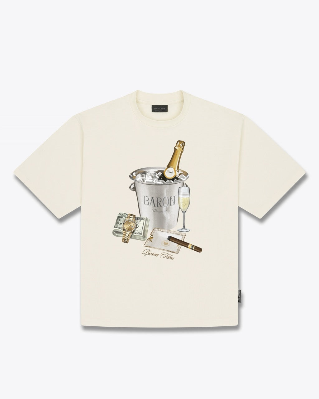 SS26 Oversized Backprint T-Shirt BARON BEACH BILL - Off-White