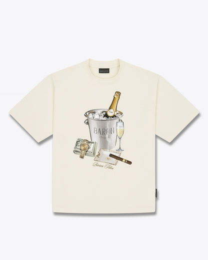 SS26 Oversized Backprint T-Shirt BARON BEACH BILL - Off-White
