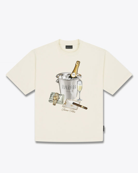 SS26 Oversized Backprint T-Shirt BARON BEACH BILL - Off-White