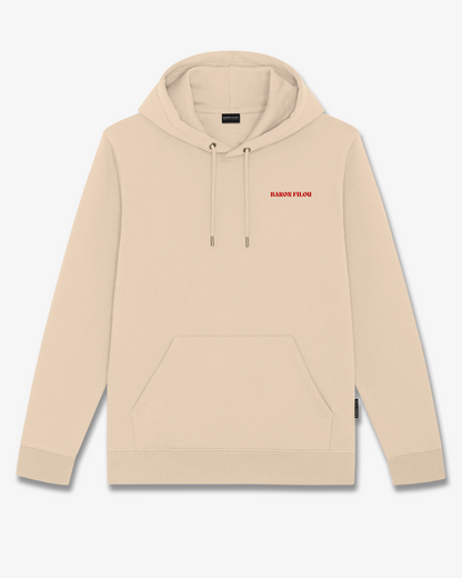 FW25 Hoodie Backprint LEFT LANE CLUB - Sand brown