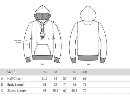 Backprint Hoodie Filou CXXXV. NOT HERE FOR SKIING - Black