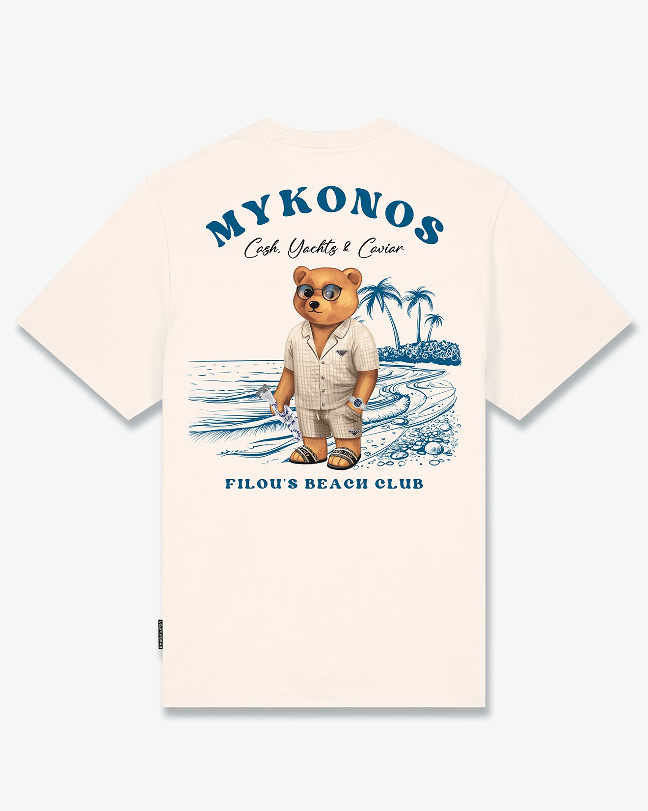 SS25 Oversized Backprint T-Shirt, Filou CXIII. MYKONOS - Pearl white