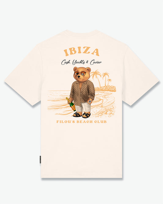 SS25 Oversized Backprint T-Shirt, Filou CXVIII. IBIZA - Pearl white