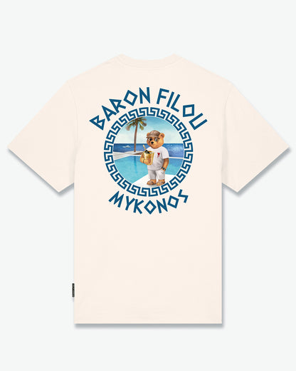 SS25 Oversized Backprint T-Shirt, Filou CXXIII., Mykonos - Pearl white