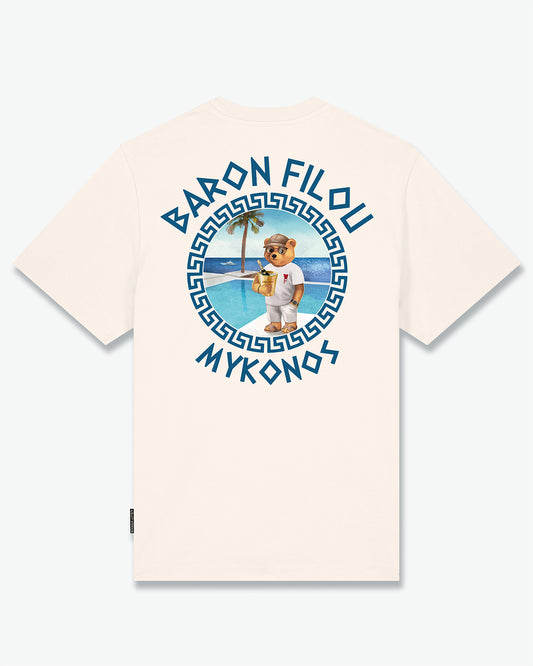 SS25 Oversized Backprint T-Shirt, Filou CXXIII., Mykonos - Pearl white
