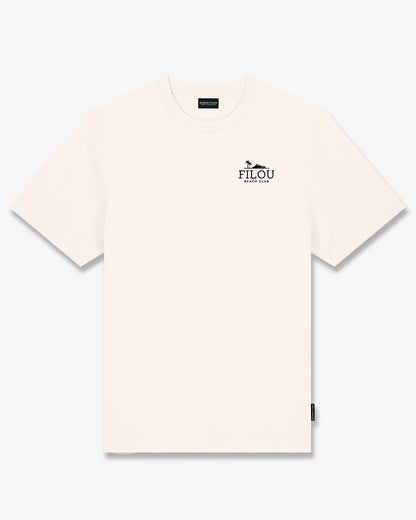 SS25 Oversized Backprint T-Shirt, Need Money - Pearl white