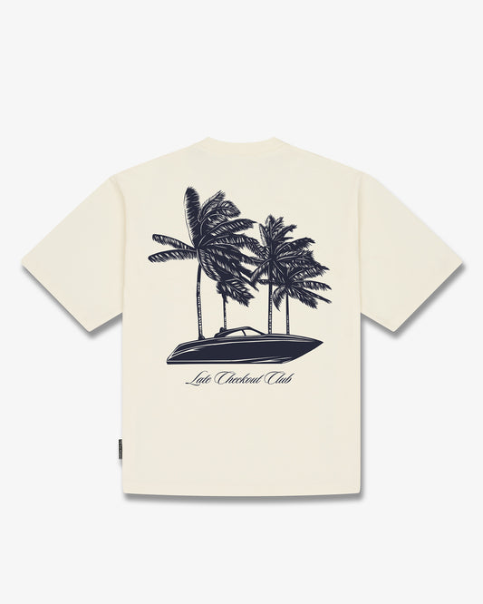 SS26 Oversized Backprint T-Shirt SPEED BOATS - Off-White