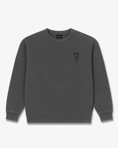 Signature Oversized Pullover - Stone wash grey