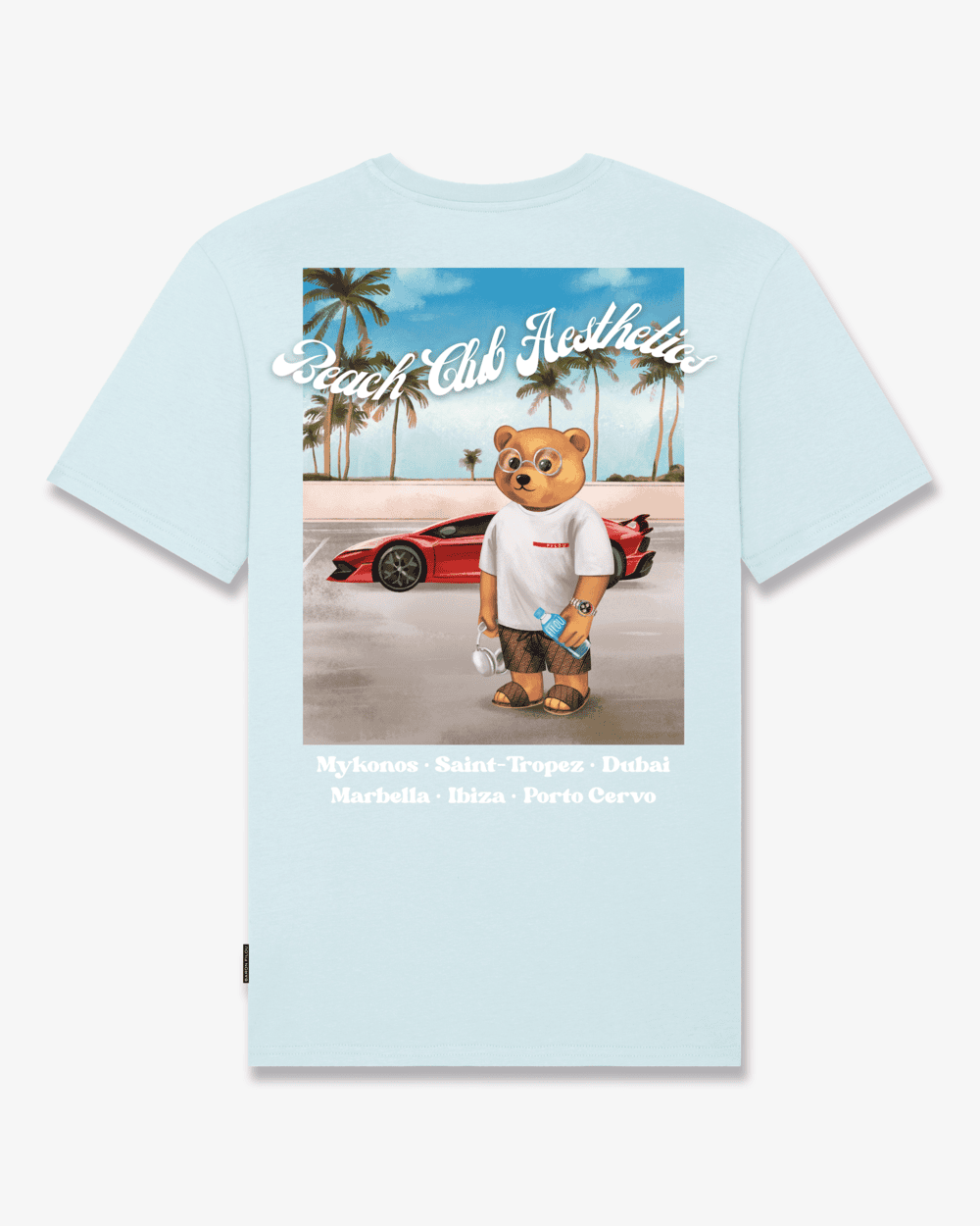 SS25 Poster Backprint T-Shirt, Filou CXXI. - Sky blue