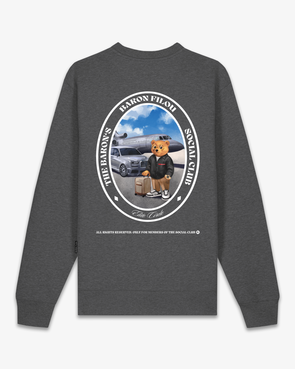 FW25 Pullover Oval Backprint Filou CLI. - Stone grey