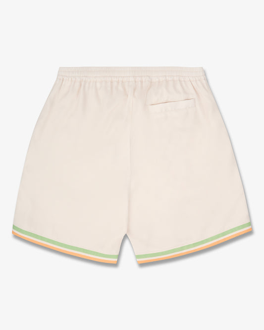 SS25 Shorts with Stripes - Pearl white