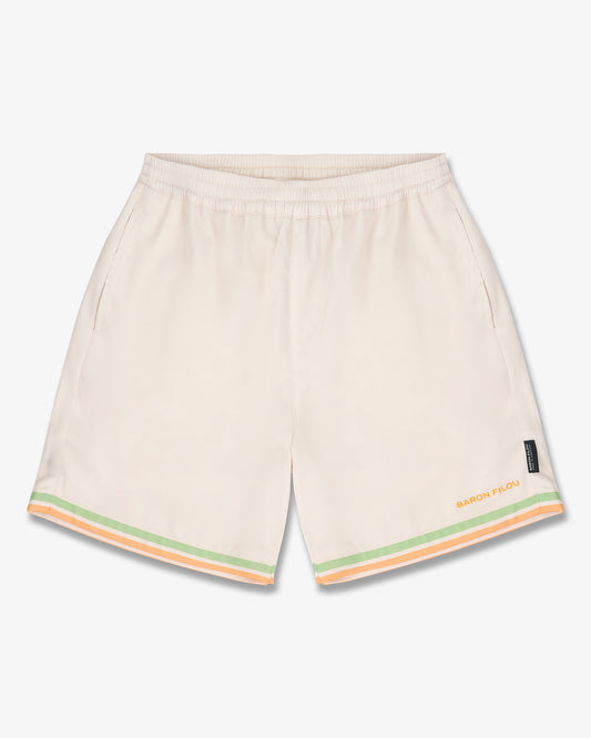 SS25 Shorts with Stripes - Pearl white