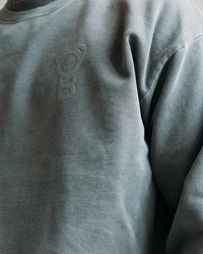 Signature Oversized Pullover - Stone wash grey