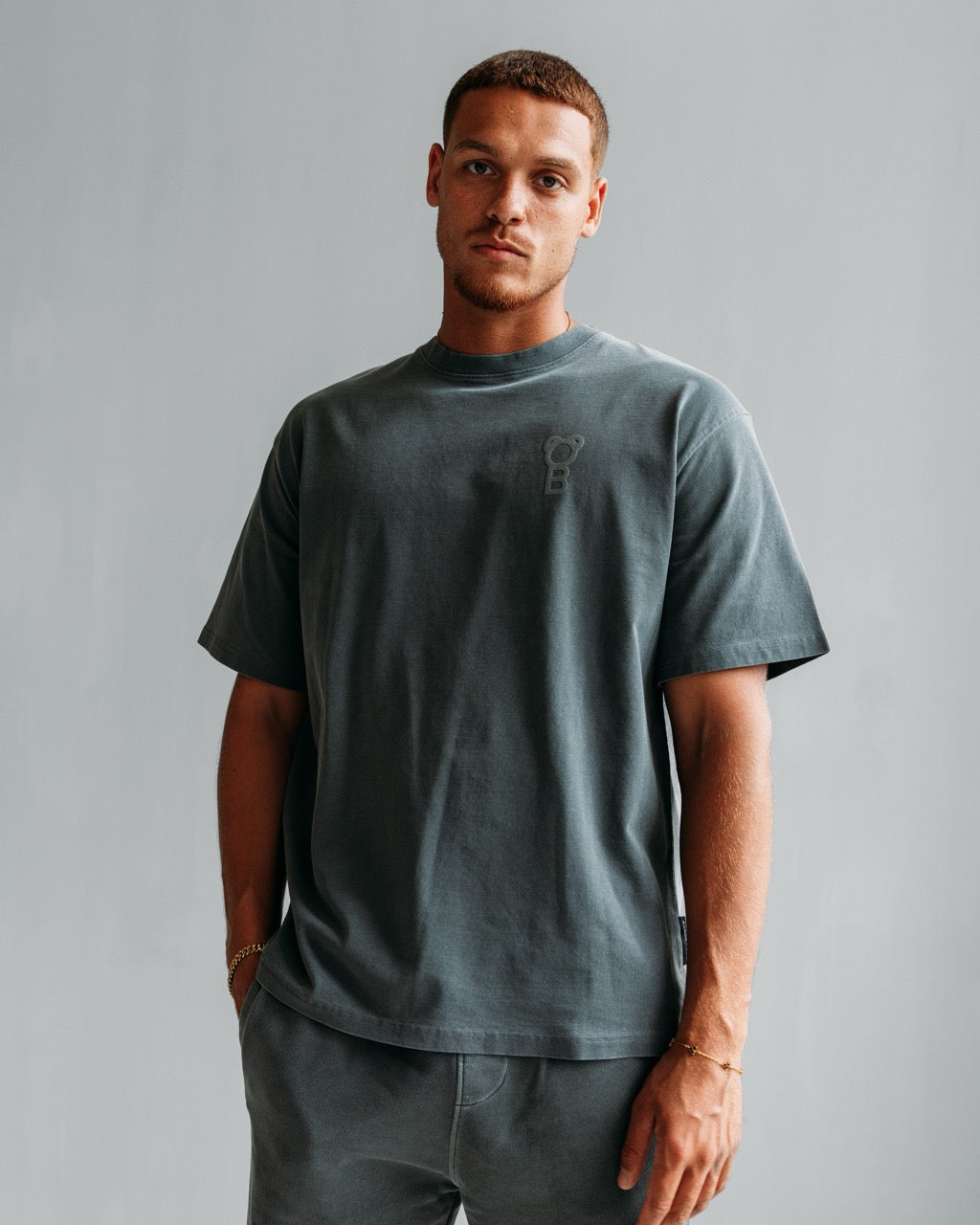 Signature Oversized T-Shirt - Stone wash grey