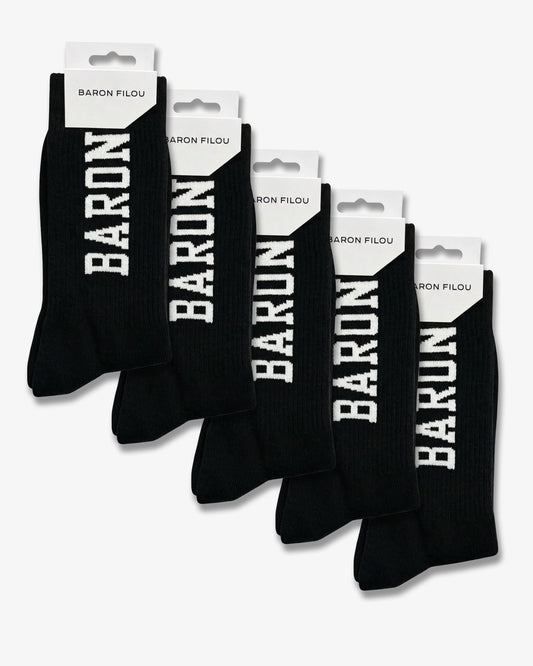 SS26 5-Pack BARON Sport Socks - Black